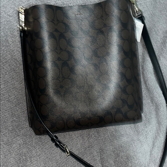 Coach Brown and Red Signature Bucket Bag - Picture 5 of 5